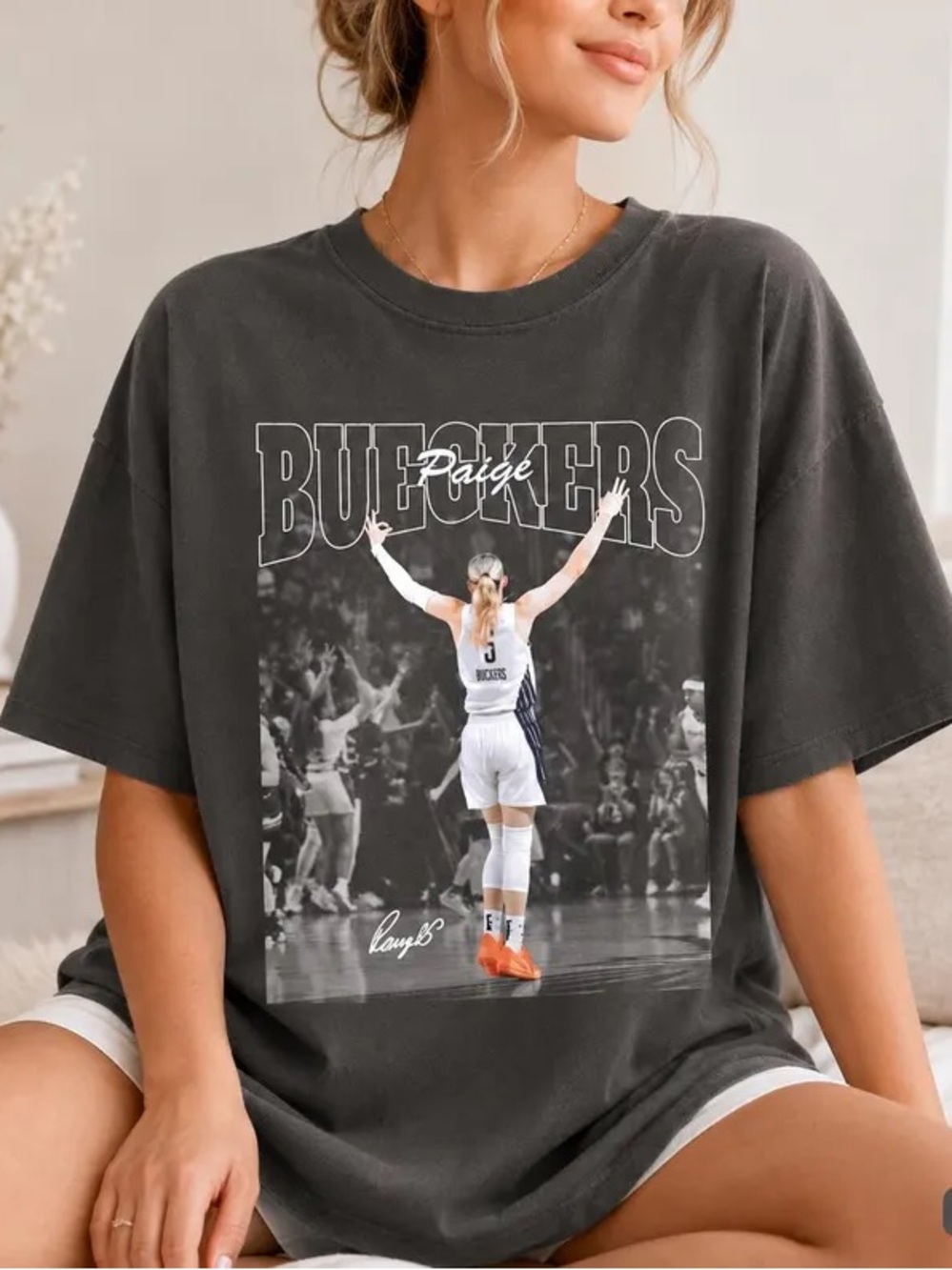 Comfort Colors Vintage 90s Paige Bueckers No 5 Basketball Shirt, Retro Bootleg